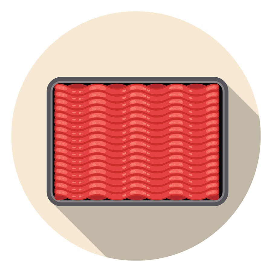 Fresh Ground Beef Meat Icon Drawing by Diane555