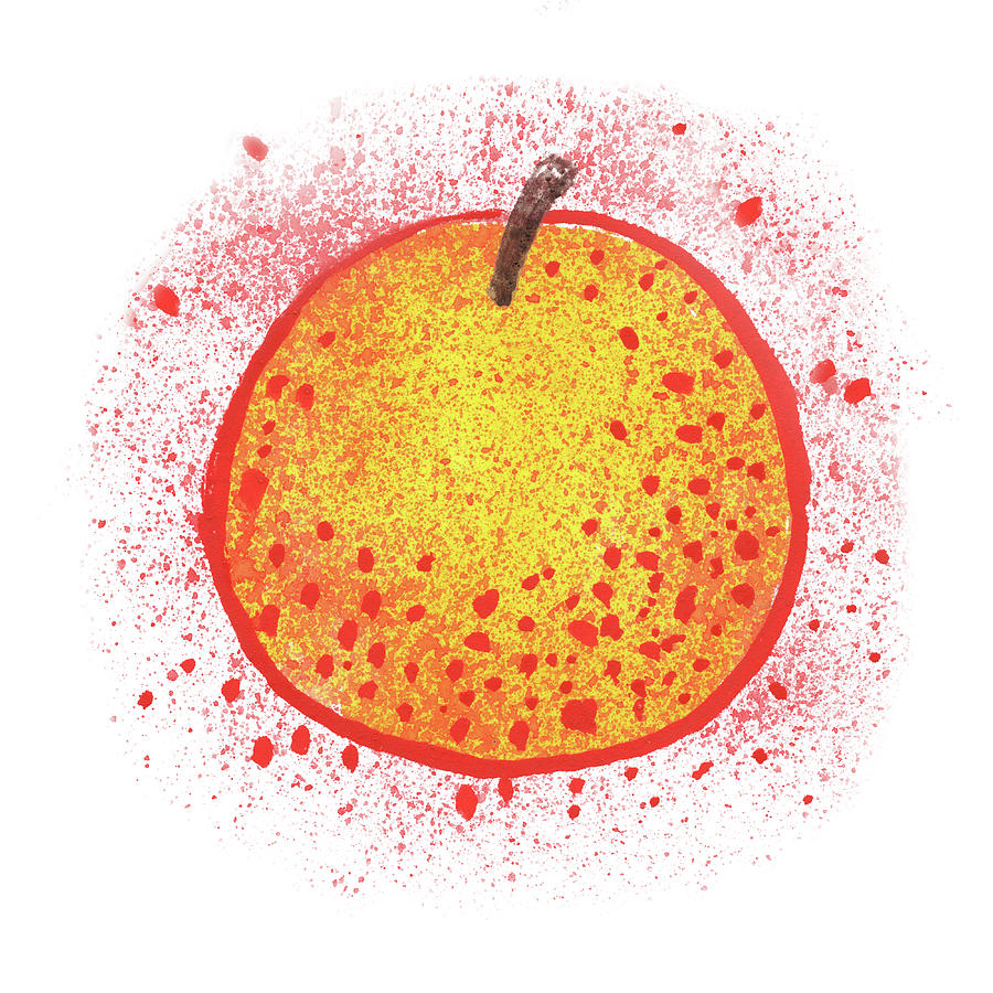 Fresh Juicy Apple Watercolor Art III Painting by Irina Sztukowski