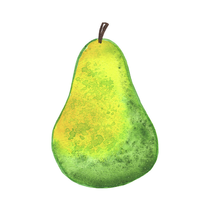 Fresh Juicy Pear Watercolor Art I Painting by Irina Sztukowski