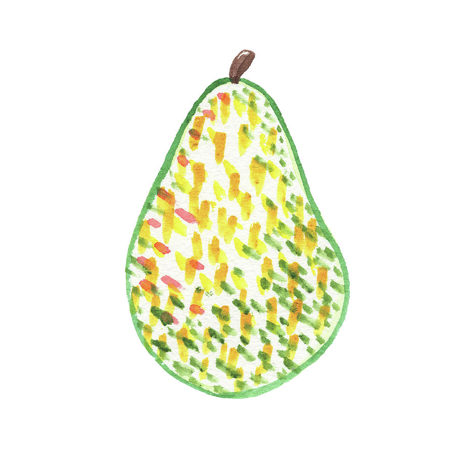 Fresh Juicy Pear Watercolor Art II Painting by Irina Sztukowski