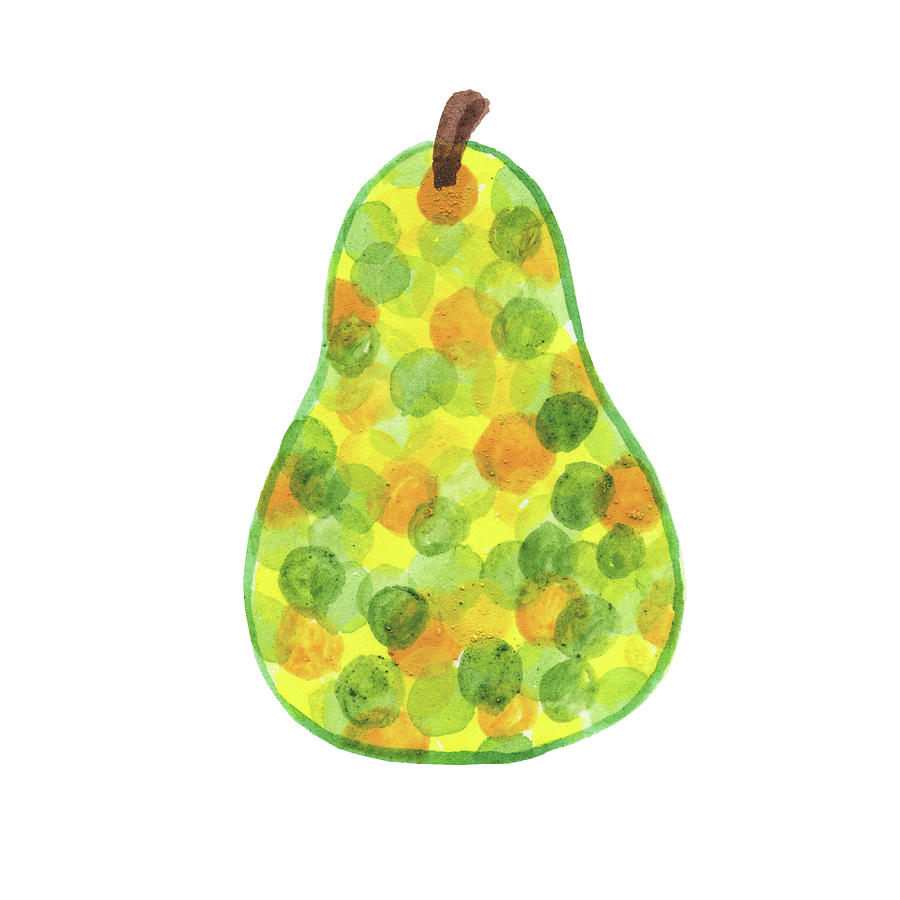Fresh Juicy Pear Watercolor Art V Painting by Irina Sztukowski