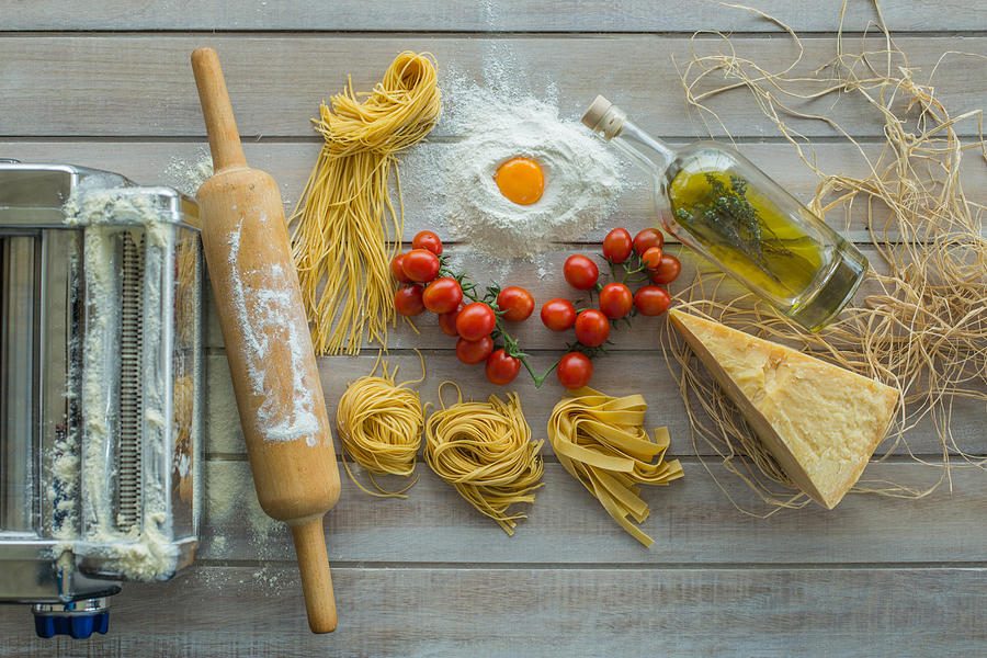 Fresh pasta and ingredients Photograph by Bymuratdeniz