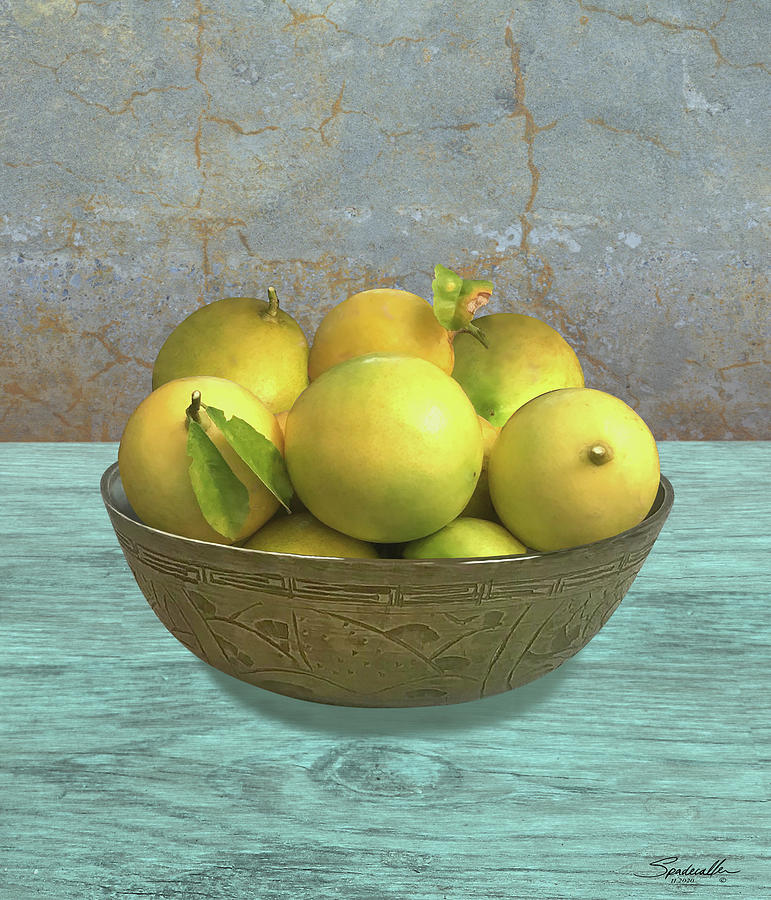 Fresh Picked Lemons Digital Art by M Spadecaller