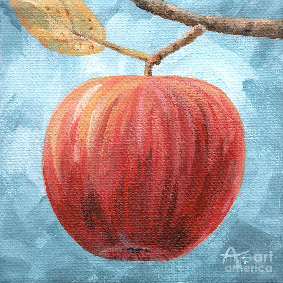 Fresh - Red Apple Painting Painting by Annie Troe