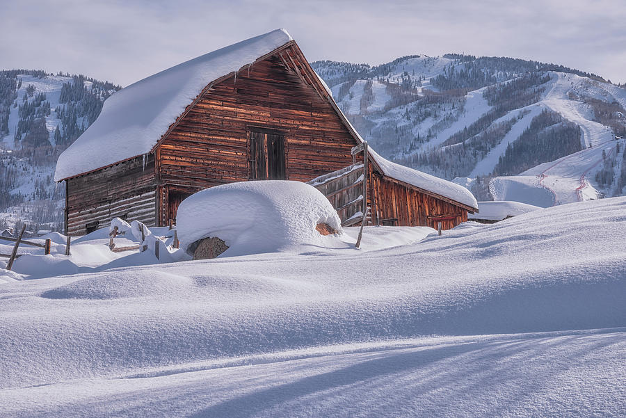 Steamboat Springs Photograph - Fresh Snow at the More Barn by Darren White