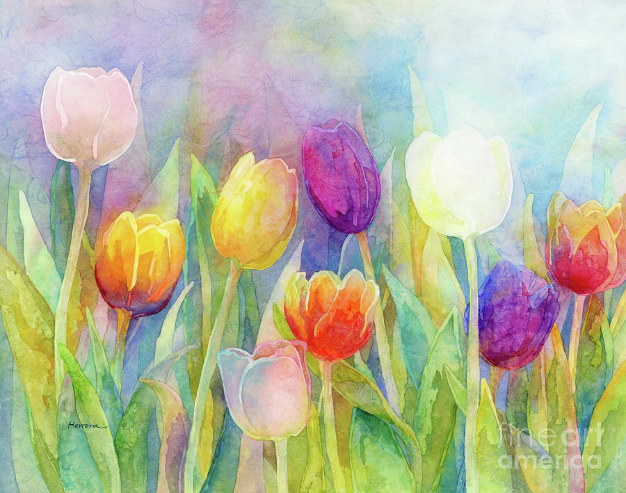 Fresh Tulips-pastel Colors Painting