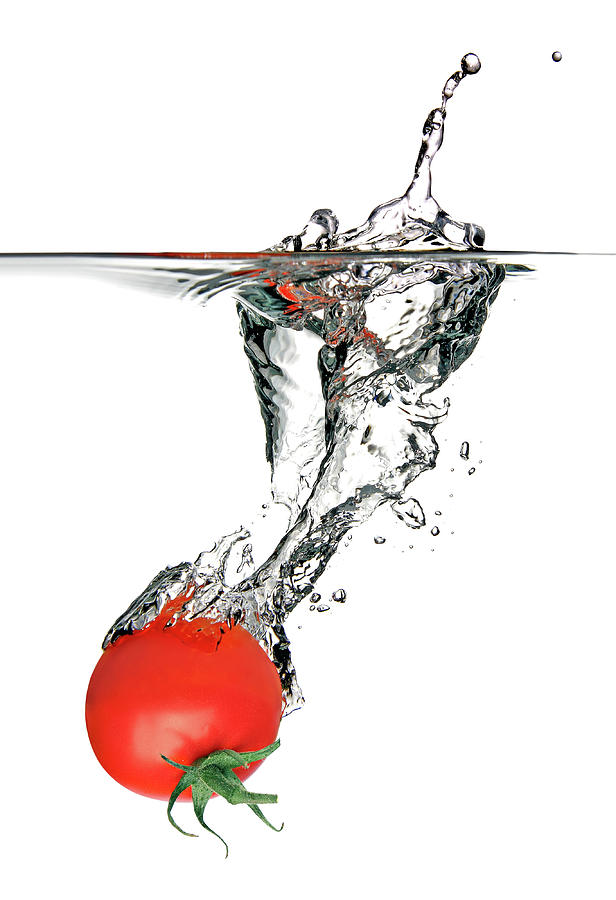 Fresher Than Fresh - Tomato Splashing Into Water Photograph