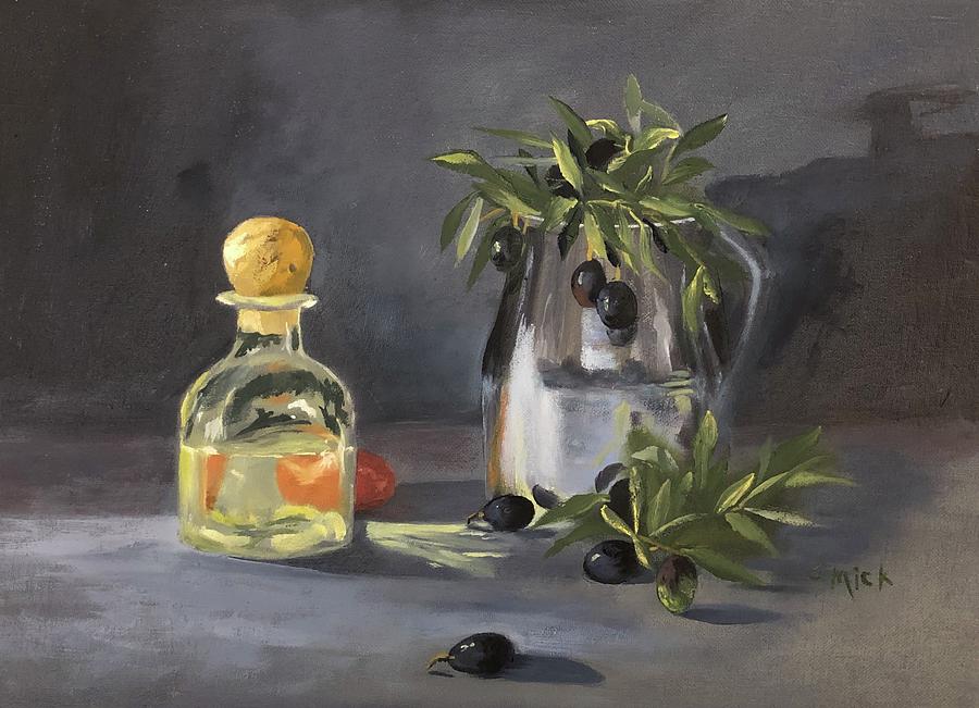Freshly Pressed Olive Oil Painting by Sharon Mick
