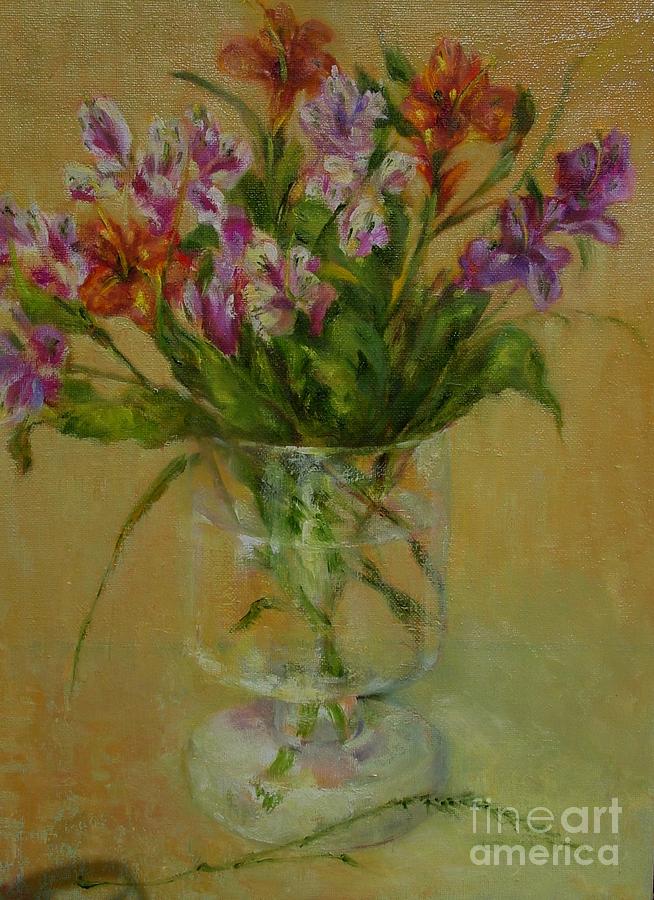 Floral Painting - Fresia in Glass                copyrighted by Kathleen Hoekstra