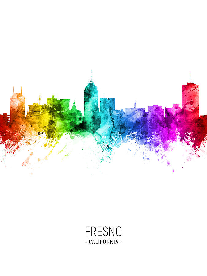 Fresno California Skyline #44 Digital Art by Michael Tompsett