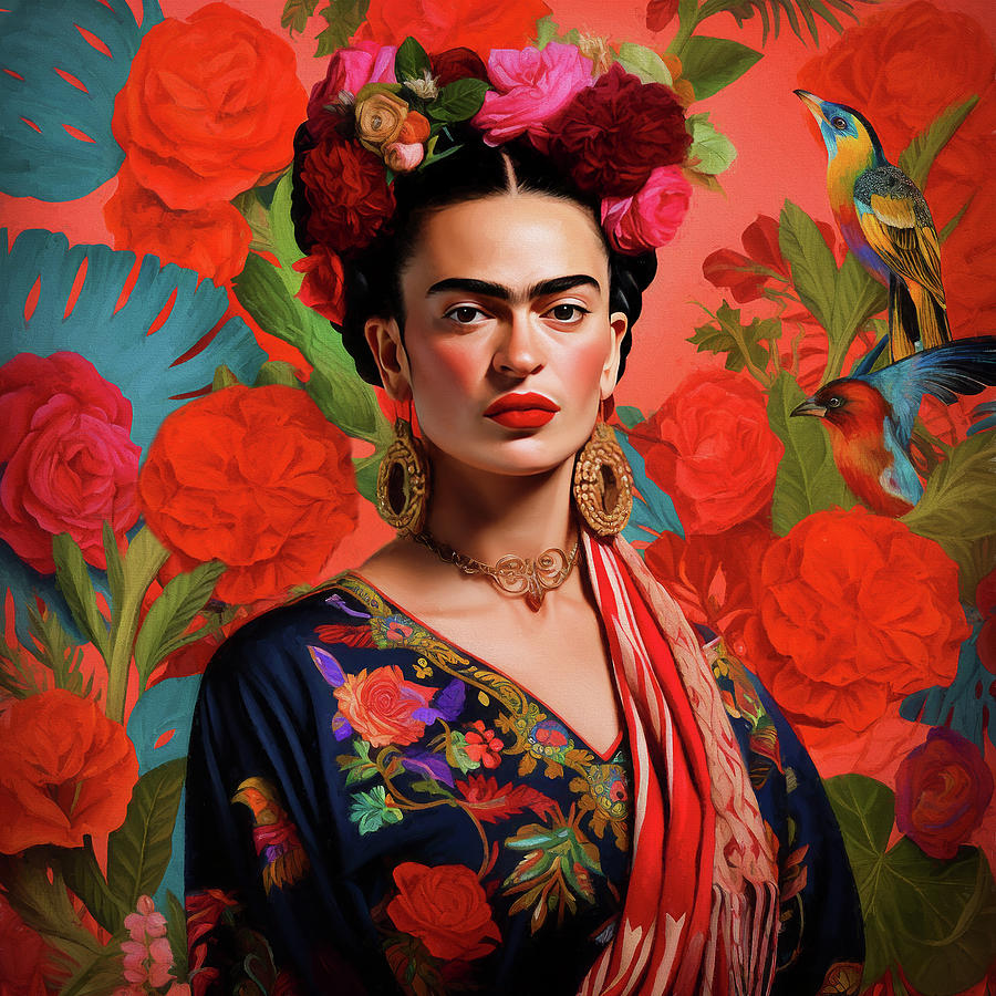 Frida and Flowers Digital Art by Peggy Collins - Fine Art America