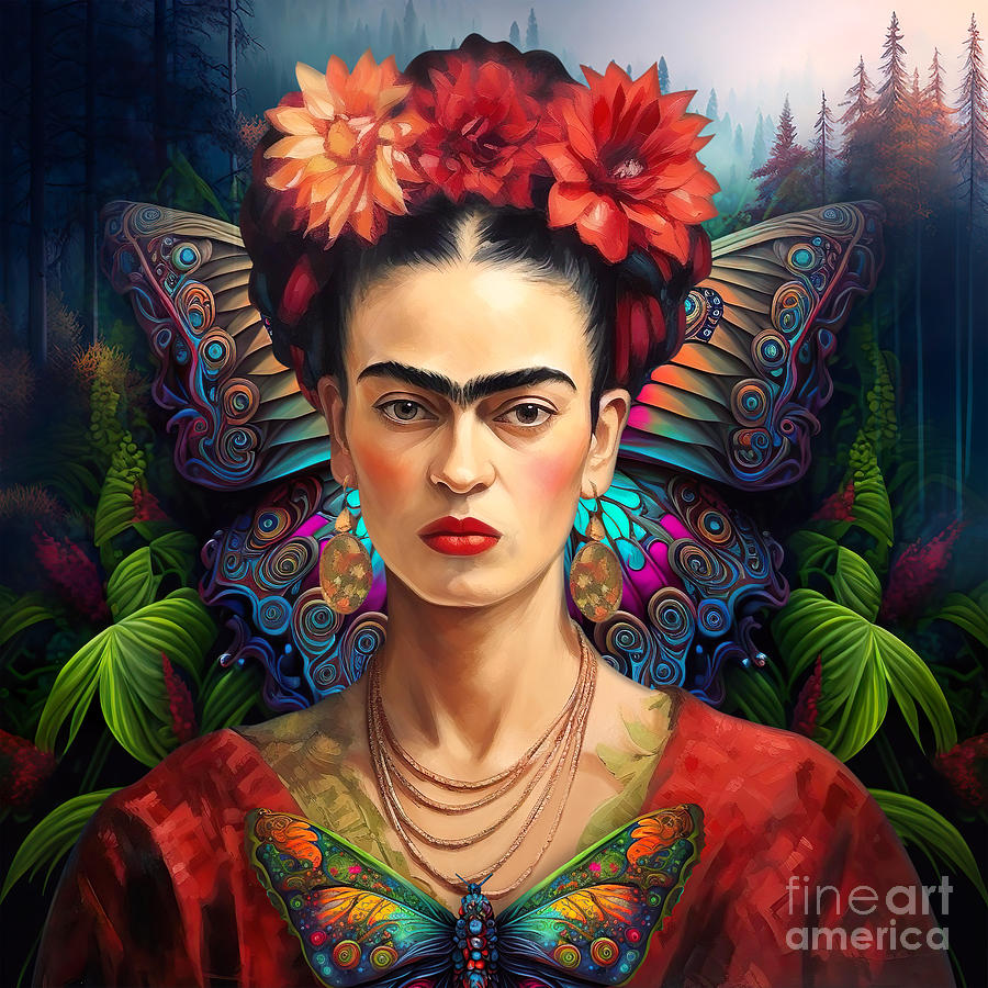 Flower Digital Art - Frida Kahlo 2 by Mark Ashkenazi