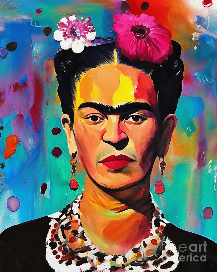 Frida Kahlo Abstract Art Mixed Media by Lisa Von - Fine Art America
