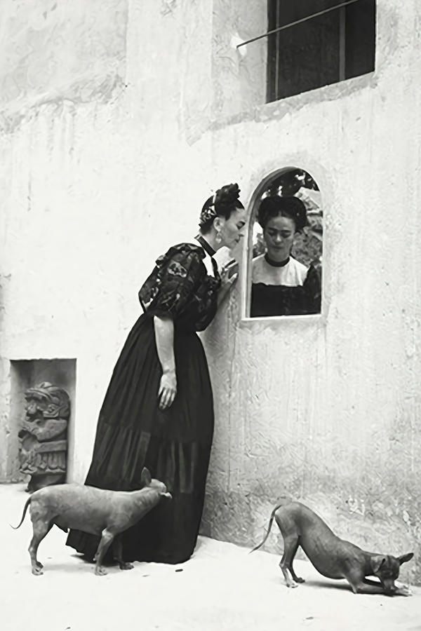 Frida Kahlo and Her Dogs Photograph Photograph by Frida Kahlo and Her ...