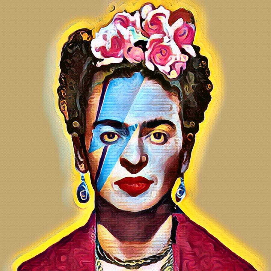 Frida Kahlo Andy Warhol David Bowie 3 Painting by Tony Rubino