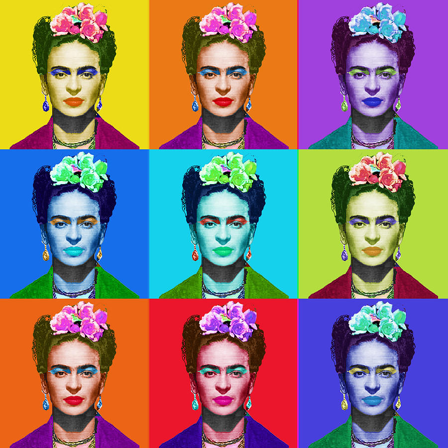 Frida Kahlo Andy Warhol Repeat Painting by Tony Rubino
