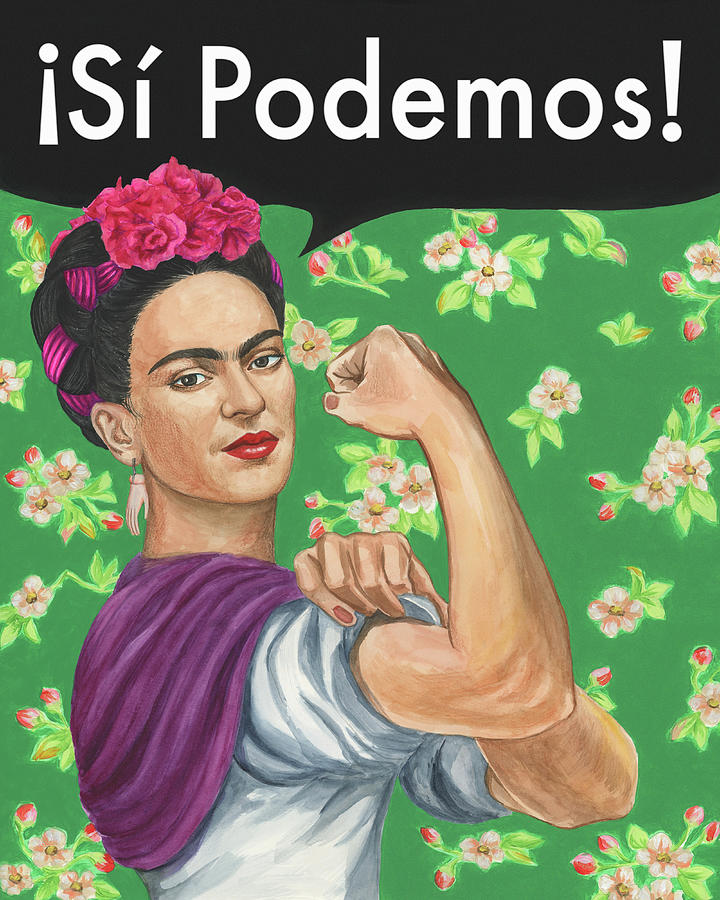 Frida Kahlo as Rosie the Riveter feminist si podemos portrait Painting ...