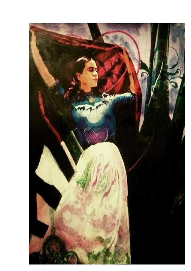 Heroine Painting - Frida Kahlo-Biography Of Heroism by Phoenix JD