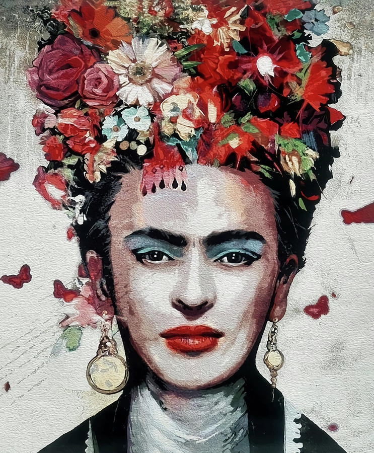 Frida Kahlo Butterflies Portrait Digital Art by Amelia Ros | Fine Art ...
