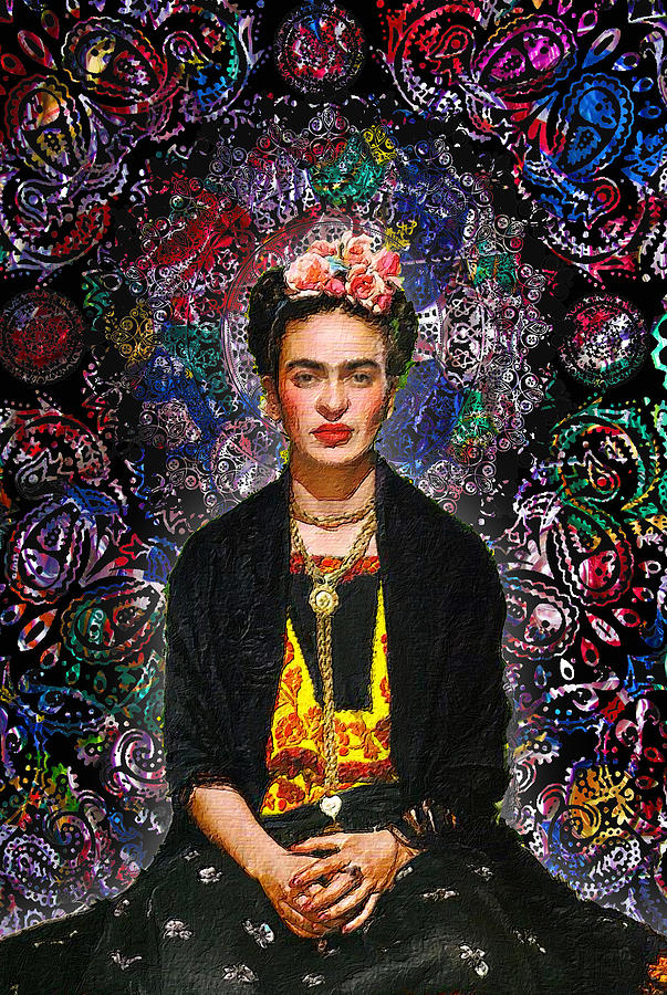 Frida Kahlo Colorfull Color Painting by Tony Rubino