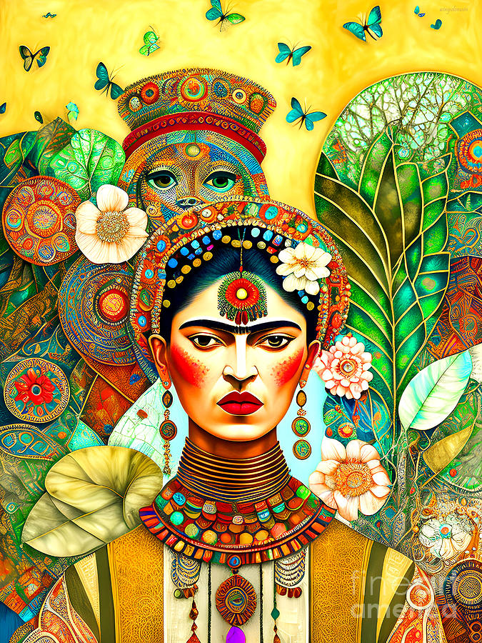 Frida Kahlo Contemporary 20230123g Mixed Media by Wingsdomain Art and Photography