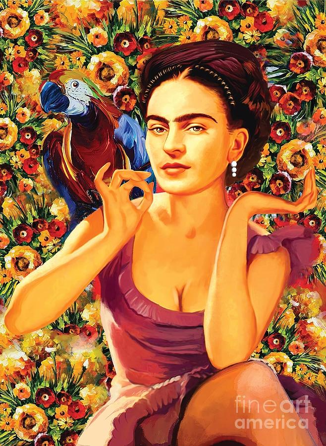 Frida Kahlo Flowers Crown Painting by Morgan Freddie - Fine Art America