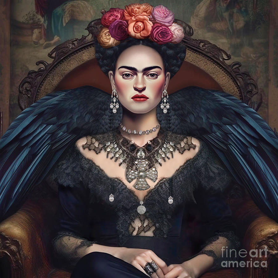 Flower Digital Art - Frida Kahlo Gothic Art 2 by Mark Ashkenazi