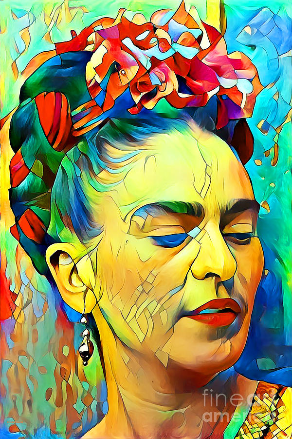Frida Kahlo In Vibrant Contemporary Colors 20200719v2 Photograph by Wingsdomain Art and Photography