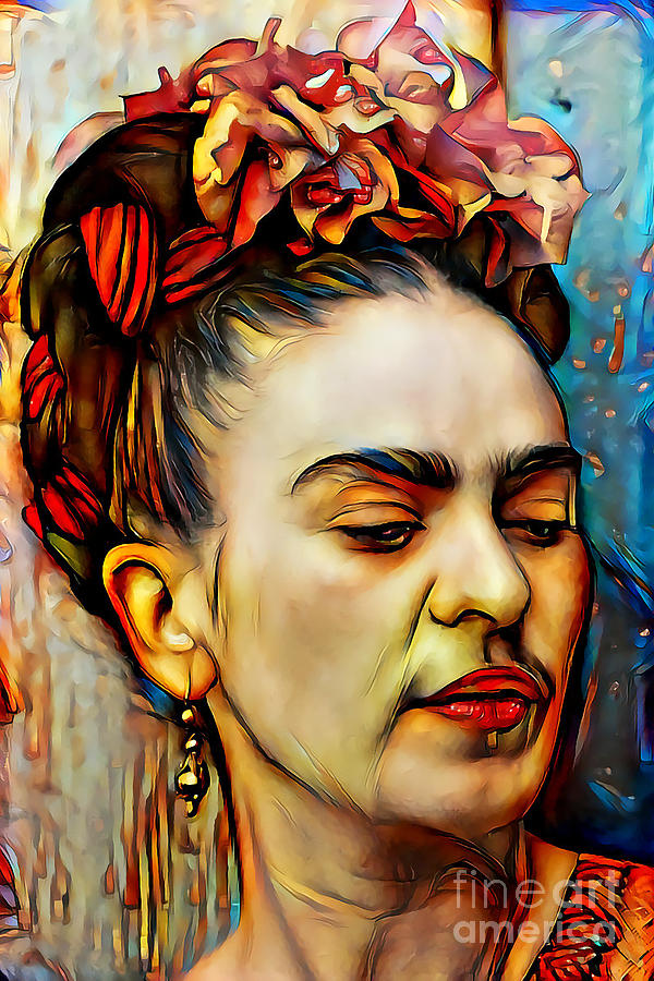 Frida Kahlo In Vibrant Contemporary Primitivism Colors 20200711 Photograph by Wingsdomain Art and Photography