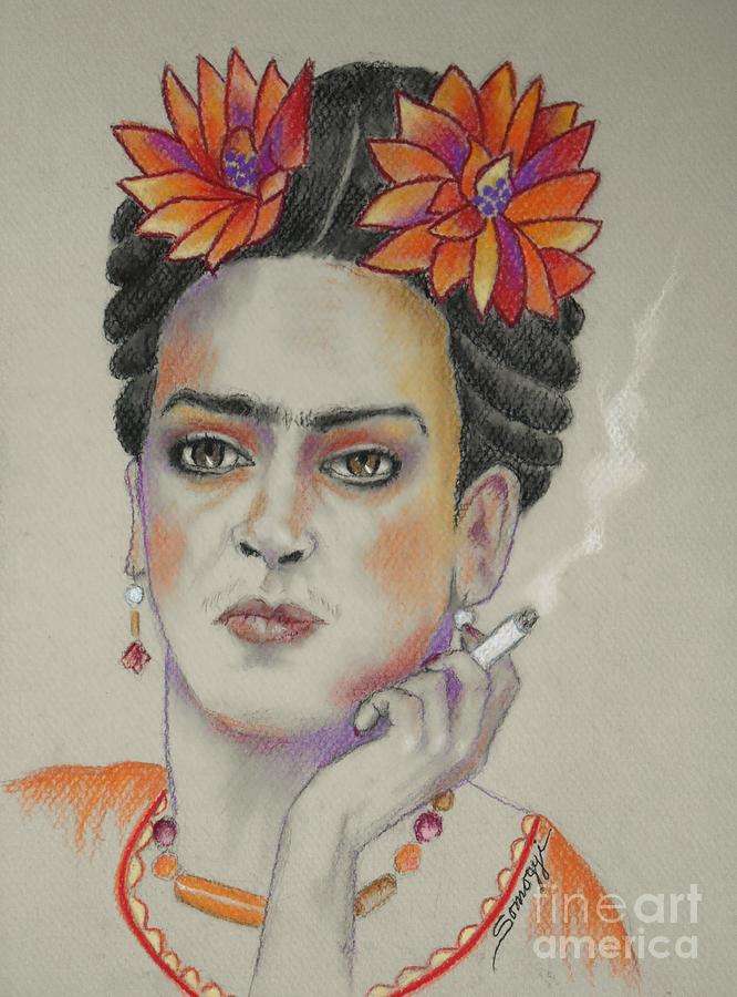 Frida Kahlo Drawing by Jayne Somogy