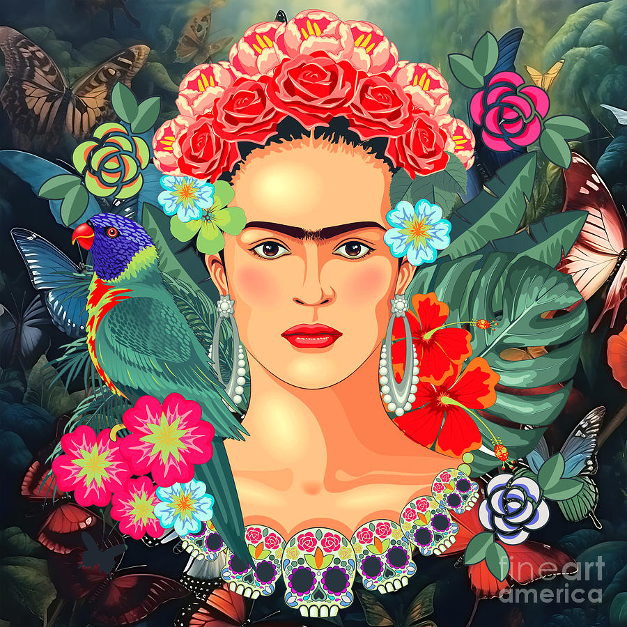 Frida Kahlo Magdalena Carmen Digital Art by Mark Ashkenazi - Fine Art ...