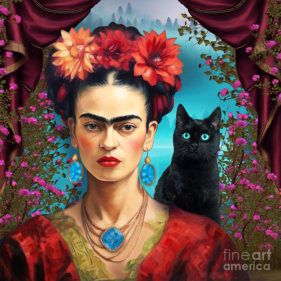 Flower Digital Art - Frida Kahlo by Mark Ashkenazi