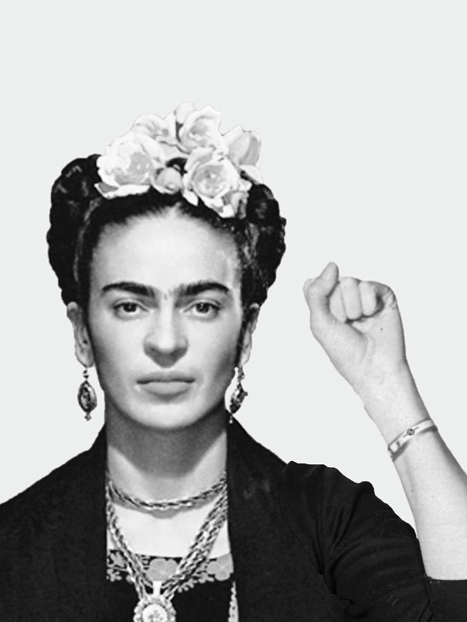 Frida Kahlo Mug Shot Mugshot Background Painting by Tony Rubino
