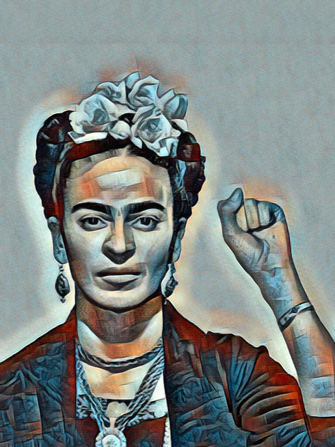 Frida Kahlo Mug Shot Mugshot 2 Painting by Tony Rubino