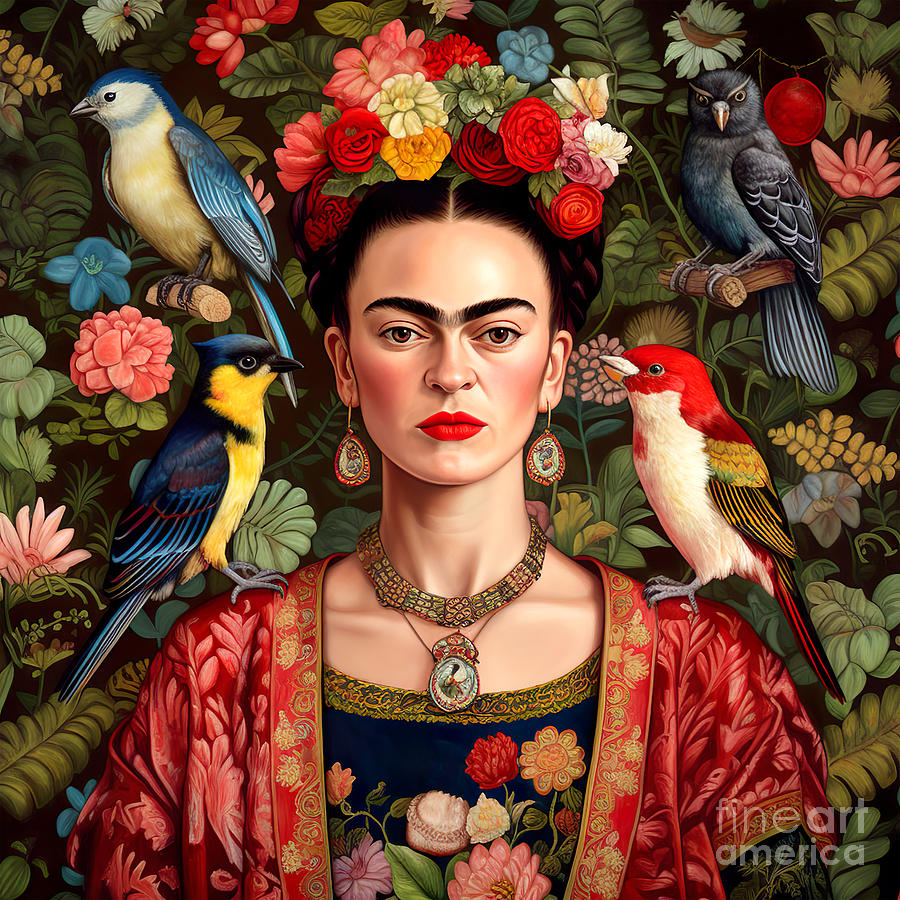 Flower Painting - Frida Kahlo Painting 6 by Mark Ashkenazi