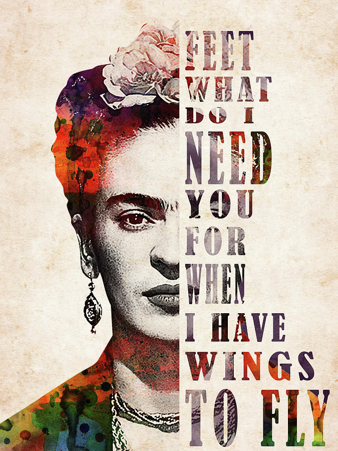 Frida Kahlo quote watercolor Digital Art by Mihaela Pater | Fine Art