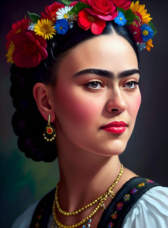 Frida Kahlo Digital Art by Robert Lancione - Fine Art America