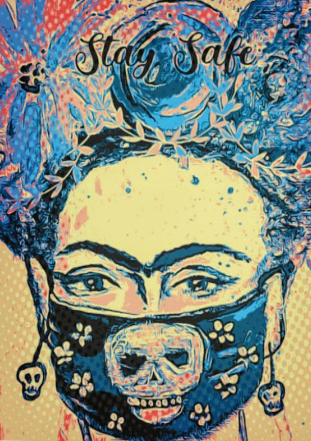 Frida Kahlo - Stay Safe Comic Art Painting by Alma Yamazaki