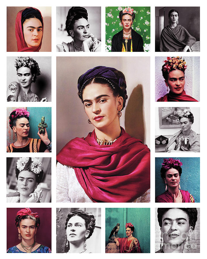 Frida Kahlo The Mexican Painter Art Collage Digital Art by GnG Bros ...