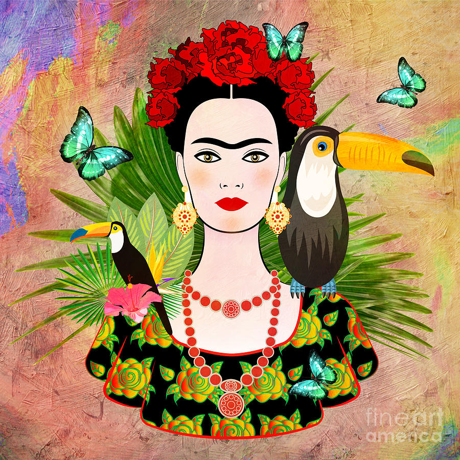 Frida Kahlo tropical Digital Art by Mark Ashkenazi - Fine Art America