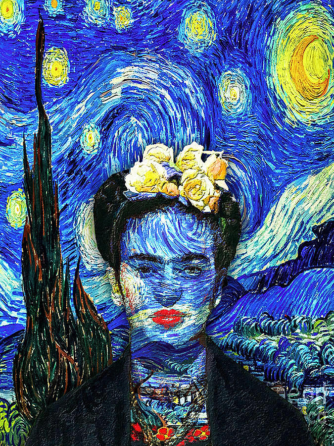 Frida Kahlo Vincent Van Gogh Painting Digital Art by Michael Anderson ...