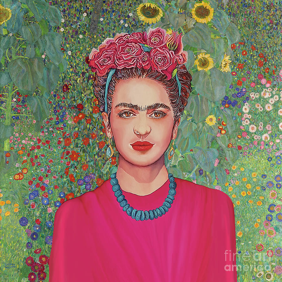 Frida Kahlo with Flowers Painting by Artworkzee Designs - Pixels