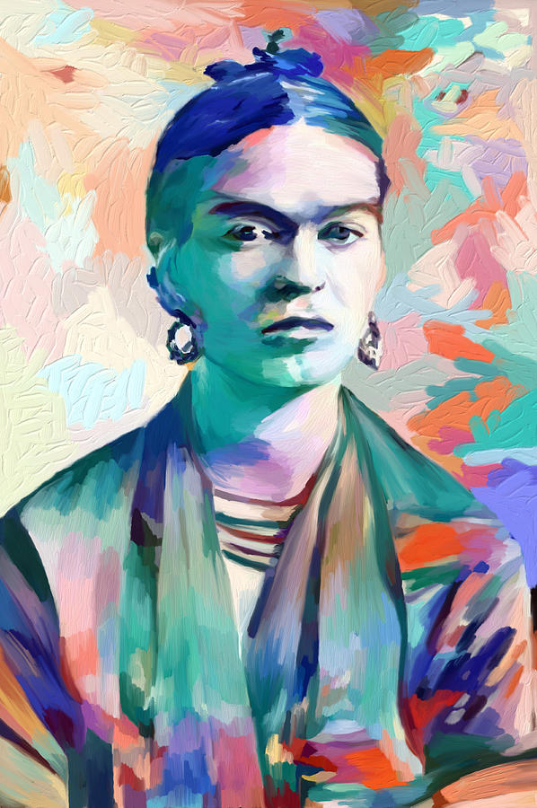 Frida Khalo Portrait Mixed Media by Ann Leech
