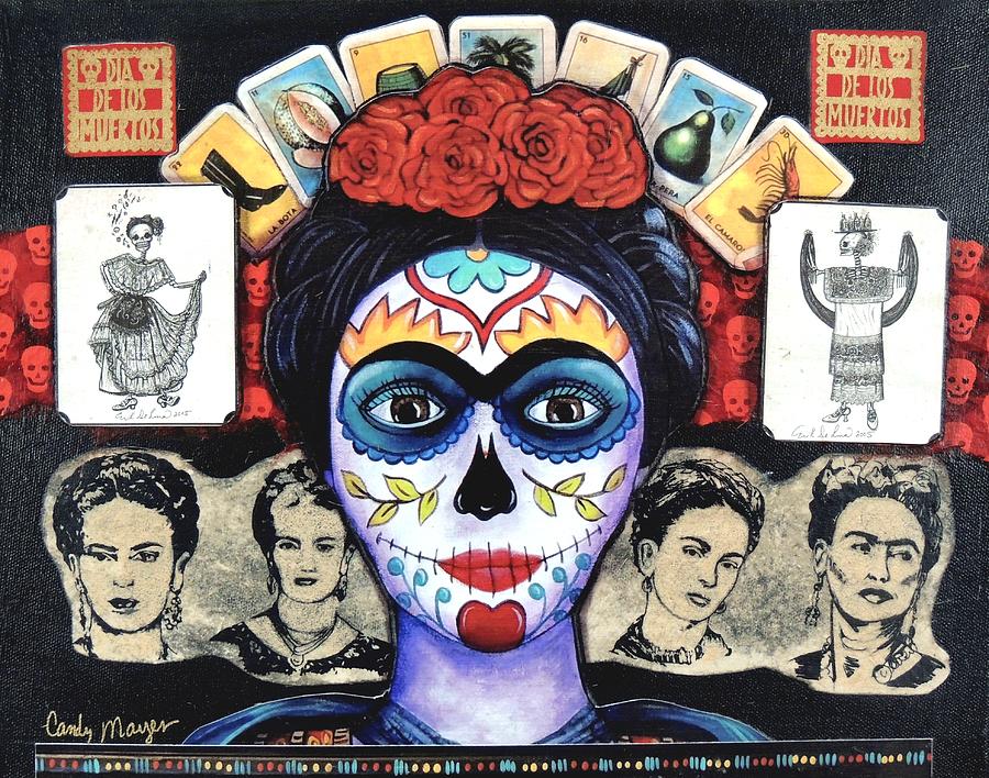 Frida Loteria Collage Mixed Media by Candy Mayer