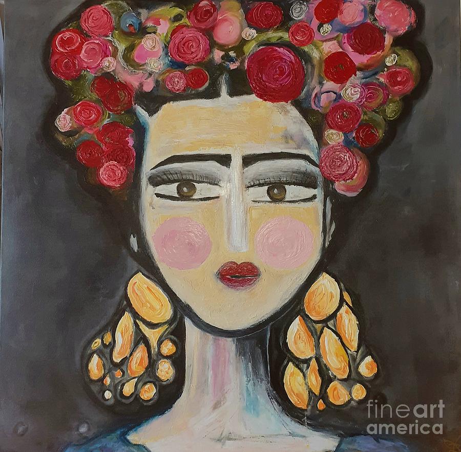 W100 Frida neu Painting by KUNST MIT HERZ Art with heart