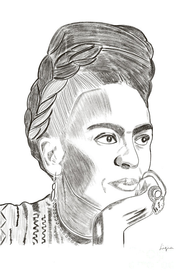 Frida on Pencil Digital Art by Ligia Padron Acevedo - Fine Art America