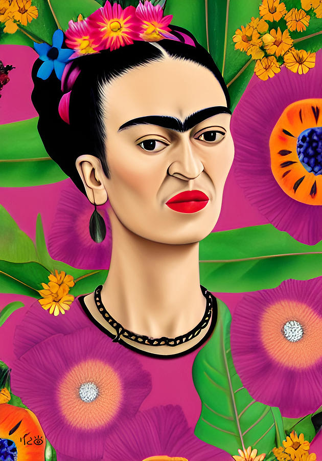 Frida pink garden inspiration Digital Art by Gali Gilor - Pixels