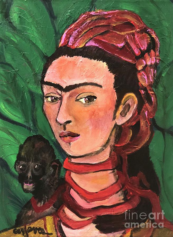 Frida with FuLang Chang Painting by Laurie Maves ART