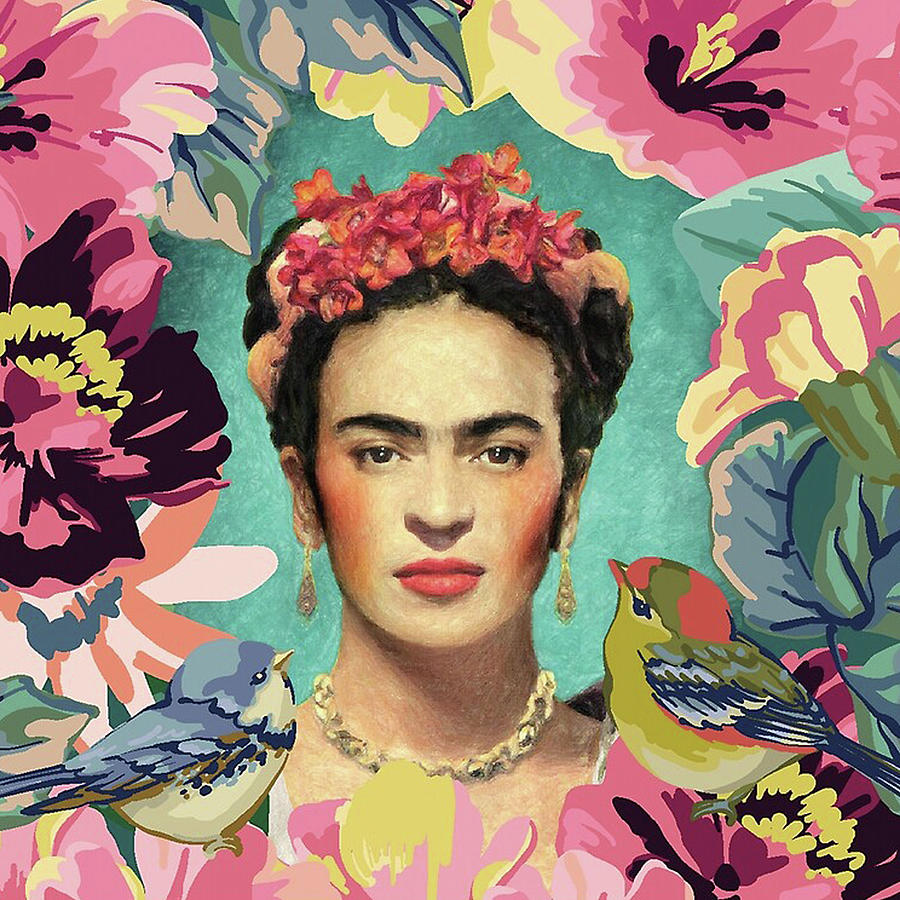 Fridah Kahlo and The Birds Digital Art by Boyd Swift - Pixels