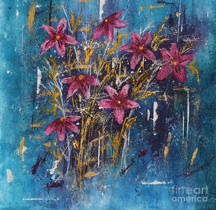 Friday Floral Abstract  Painting by Cathy Beharriell